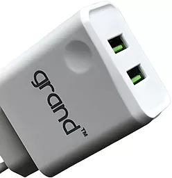 Сетевое зарядное устройство Grand D10A-3 10.5W 2.1A 2xUSB-A + USB - Lightning Cable White - миниатюра 2