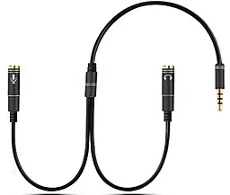 Аудио разветвитель EasyLife AUX mini Jack 3.5мм M/2xF cable 0.3 м black - миниатюра 6