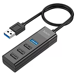 USB хаб Hoco HB25 Easy mix 4-in-1 Hub Black - миниатюра 4