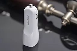 Автомобільний зарядний пристрій Miracase Dual USB car charger (2.1A) White - мініатюра 2