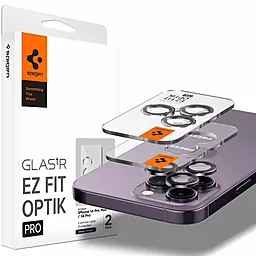 Защитное стекло Spigen EZ Fit Optik Pro на камеру для Apple iPhone 14 Pro, iPhone 14 Pro Max (2 шт.) Deep Purple (AGL05597)