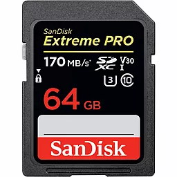 Карта памяти SanDisk SDXC 64GB Extreme Pro Class 10 UHS-I U3 V30 (SDSDXXY-064G-GN4IN)