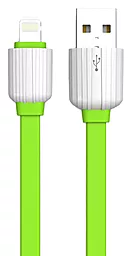Кабель USB LDNio Lightning flat 2.1A Green (LS05)