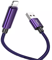 Кабель USB Hoco U125 Benefit 12w 2.4a 1.2m Lightning cable purple - миниатюра 3