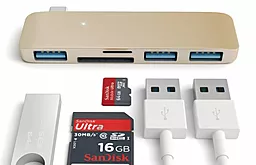 Kit USB-C to 3xUSB 3.0, SD/microSD reader Gold (C5IN1GD) - миниатюра 3