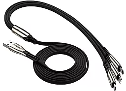 Кабель USB DIVI 3A 1.5M 3-in-1 USB to Type-C/Lightning/micro USB cable black