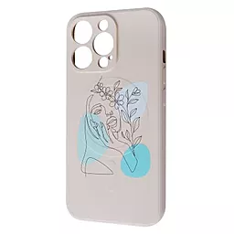 Чехол Wave Minimal Art Case with MagSafe для Apple iPhone 13 Pro Beige/Flower Girl