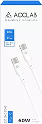 Кабель USB PD ACCLAB PwrX 60W 3A 1.2M USB Type-C - Type-C Cable White (1283126559563) - миниатюра 5