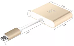 Мультипортовий Type-C хаб Baseus Sharp Series USB-C -> HDMI/USB 3.0/Type-C Luxury Gold (CAAPMCBK-HHM0V) - мініатюра 4