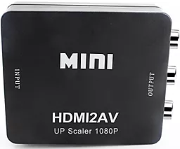 Видео переходник (адаптер) ExtraDigital HDMI - AV/RCA/CVBS + DC Cable Black (KBH1762) - миниатюра 2