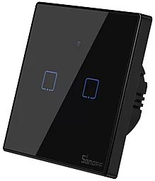 Умный сенсорный Wi-Fi переключатель Sonoff T3EU2C-TX Black
