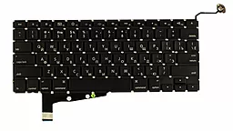 Клавіатура для ноутбуку Apple MacBook Pro A1286 з підсвіткою клавіш, без рамки, горизонтальний Enter Black - мініатюра 2