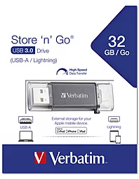 Флешка Verbatim iStore 'n' Go Lightning / USB 3.0 - 32 ГБ (49300) - миниатюра 5