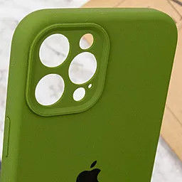 Чехол Silicone Case Full Camera Protective для Apple iPhone 12 Pro Dark Olive - миниатюра 3