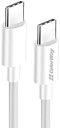 Кабель USB PD ColorWay 60W 3A USB Type-C - Type-C Cable White (CW-CBPDCC055-WT)