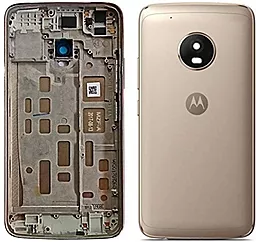 Задняя крышка корпуса Motorola Moto G5 Plus XT1685 со стеклом камеры Original Gold