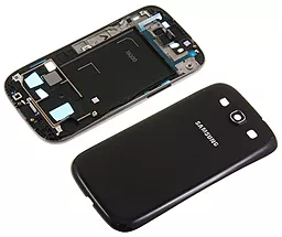 Корпус для Samsung I9305 Galaxy S3 Black - мініатюра 2