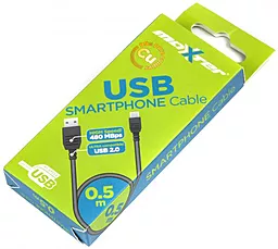 Кабель USB Maxxter 0.5M micro USB Cable Black (UB-AMM-0.5M) - миниатюра 3