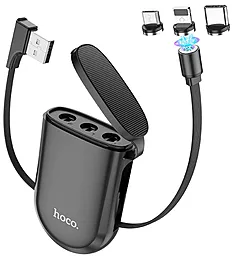 Кабель USB Hoco S50 Magnetic 3-in-1 USB to Type-C/Lightning/micro USB cable black