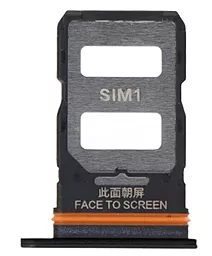 Держатель (лоток) Сим карты Xiaomi Redmi Note 12 Pro 5G и карты памяти Dual SIM Onyx Black