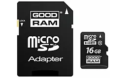 Карта памяти GooDRam microSDHC 16GB Class 10 UHS-I U1 + SD-адаптер (M1AA-0160R11)