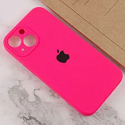 Чехол Silicone Case Full Camera для Apple iPhone 15 Plus Barbie Pink - миниатюра 3