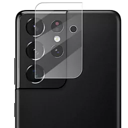 Гибкое защитное стекло Epik 0.18mm на камеру (без упаковки) для Samsung Galaxy S21 Ultra Прозрачный