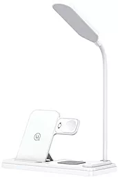 Бездротовий (індукційний) Док-станція зарядний пристрій Usams 15w 4-in-1 with table lamp wireless charging white (US-CD195)