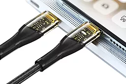 Кабель USB Essager Interstellar Transparent 100w 7a 0.3m USB Type-C cable black (EXCT-XJB01-P) - миниатюра 5