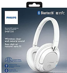 Навушники Philips SHB7250WT/00 Mic White Wireless - мініатюра 2