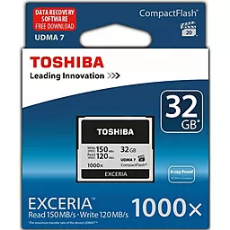 Карта памяти Toshiba Compact Flash Exceria 32GB 1000X UDMA 7 (CF-032GTGI(8) - миниатюра 2
