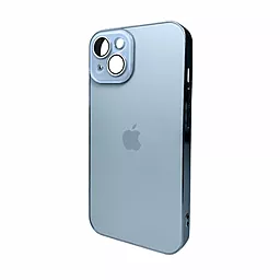 Чехол AG Glass Sapphire Frame MagSafe Logo for Apple iPhone 15 Sierra Blue