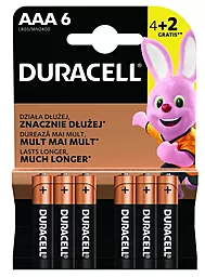 Батарейки Duracell AAА (LR03) MN2400 4+2шт (81483511)