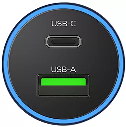Автомобильное зарядное устройство Momax MoVe 67W PD USB-C/USB-A ports car charger blue (UC16) - миниатюра 4