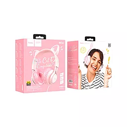 Наушники Hoco W36 Cat Ear Pink - миниатюра 5