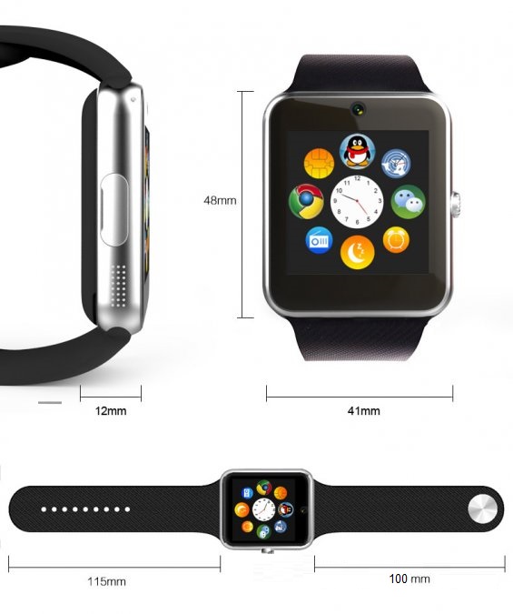 Смарт-часы SmartYou GT08 No NFC Silver with Black strap (SWGT08S) / изоборажение №2