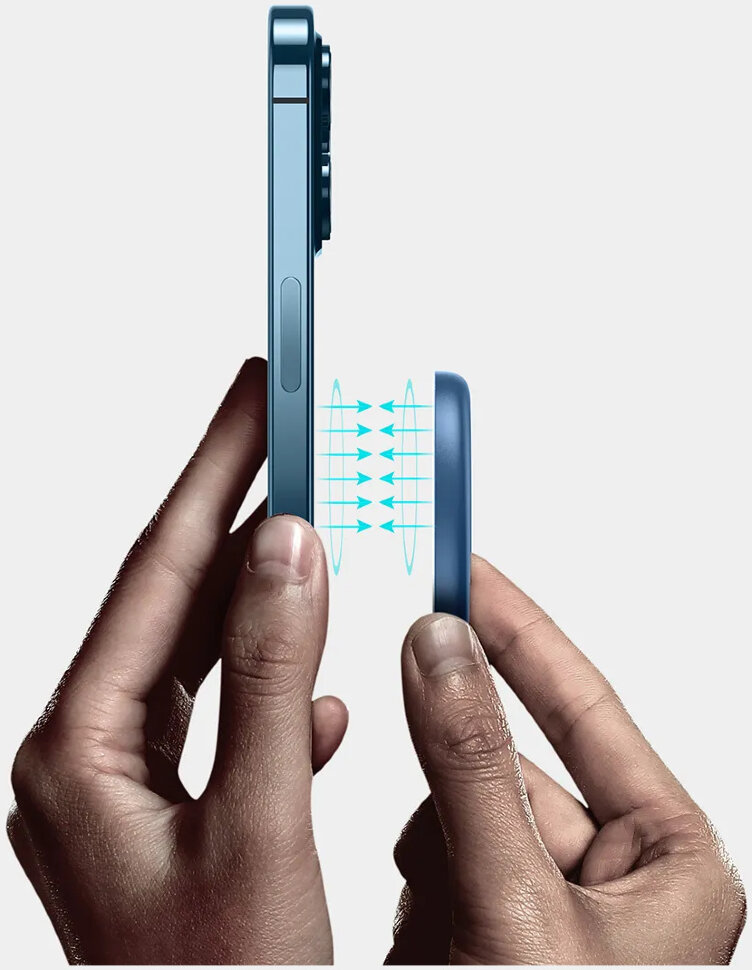 Беспроводное (индукционное) зарядное устройство быстрой QI зарядки Baseus Simple Mini Magnetic Wireless Charger 15W Blue (WXJK-H03) / изоборажение №1