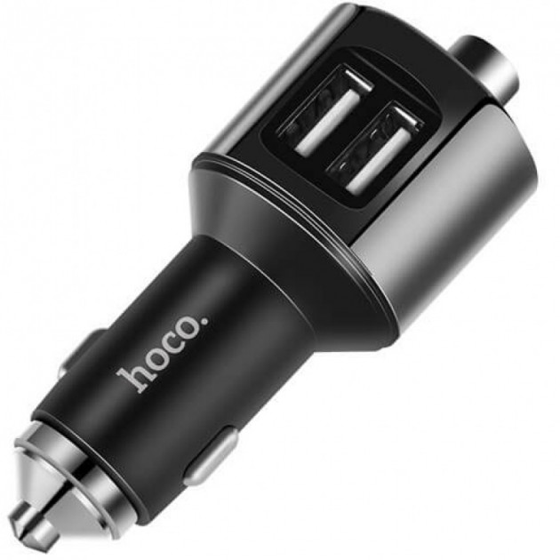 Автомобильное зарядное устройство с FM-модулятором Hoco E19 2 USB 2.4А + Bluetooth Black / изоборажение №2