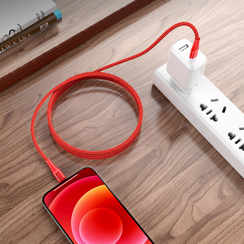 Кабель USB Borofone BU27 Type-C to Lightning Cable 3A Red / изоборажение №1