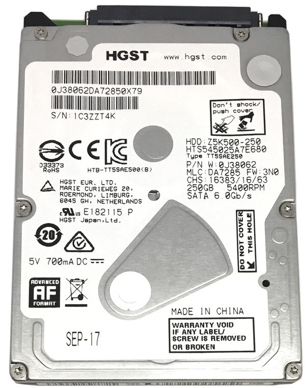 Жорсткий диск для ноутбука на 250 Гб - Фото