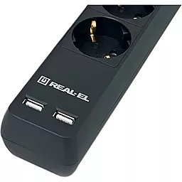 Мережевий фільтр (подовжувач) REAL-EL RS-6 Protect USB Charge 3 м (EL122300017) Black - мініатюра 4