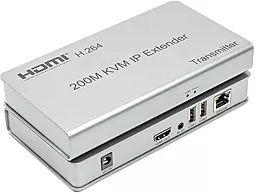 Подовжувач по крученій парі PowerPlant HDMI v1.1 1080p 60hz до 200m через CAT5E/6 gray (CA912940)