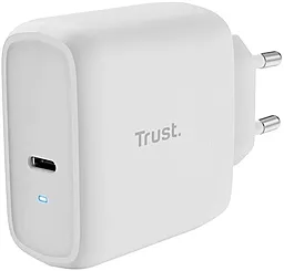 Мережевий зарядний пристрій Trust Maxo 65w PD USB-C fast charger + USB-C to USB-C cable white (25139_TRUST) - фото Мережевий зарядний пристрій Trust Maxo 65w PD USB-C fast charger + USB-C to USB-C cable white (25139_TRUST)