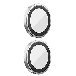 Защитное стекло Blueo Metal на камеру для Apple iPhone 16, 16 Plus Silver - фото Защитное стекло Blueo Metal на камеру для Apple iPhone 16, 16 Plus Silver