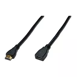 Видеокабель ASSMANN HDMI High speed + Ethernet (AM/AF) 3.0m, (AK-330201-030-S) Black Digitus - фото Видеокабель ASSMANN HDMI High speed + Ethernet (AM/AF) 3.0m, (AK-330201-030-S) Black Digitus