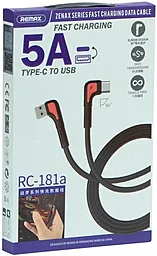 Кабель Remax L-Type USB-A - Type-C 25w 5a 1м cable Black (RC-181a) - мініатюра 4 Кабель Remax L-Type USB-A - Type-C 25w 5a 1м cable Black (RC-181a) - мініатюра 4