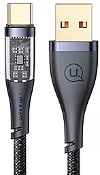 Кабель Usams Aluminum Alloy Transparent SJ572 USB-A - Type-C 66w 6a 1.2м Huawei SCP cable Black - фото Кабель Usams Aluminum Alloy Transparent SJ572 USB-A - Type-C 66w 6a 1.2м Huawei SCP cable Black