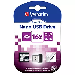 Флешка Verbatim 16GB Store 'n' Stay Nano Black USB 2.0 (97464) - миниатюра 2