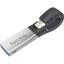 Флешка SanDisk 32GB iXpand USB 3.0/Lightning (SDIX30C-032G-GN6NN) Silver/Black - фото Флешка SanDisk 32GB iXpand USB 3.0/Lightning (SDIX30C-032G-GN6NN) Silver/Black