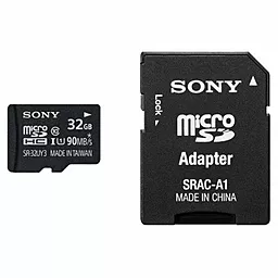 Карта пам'яті Sony microSDHC 32GB Class 10 UHS-1 U1 + SD-адаптер (SR-32UY3A/T)